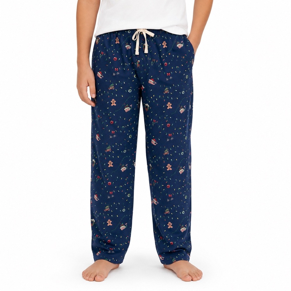 Vineyard Vines Pajama Pants Kids S (8-10) Navy Blue Excellent Holiday Christmas